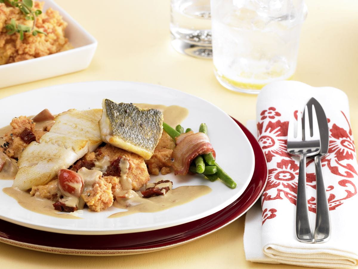 recipe image Gebratenes Fischfilet auf Polenta