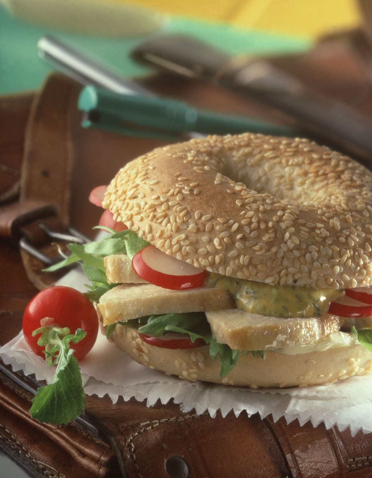 recipe image Sesambagel mit Hähnchenbrust