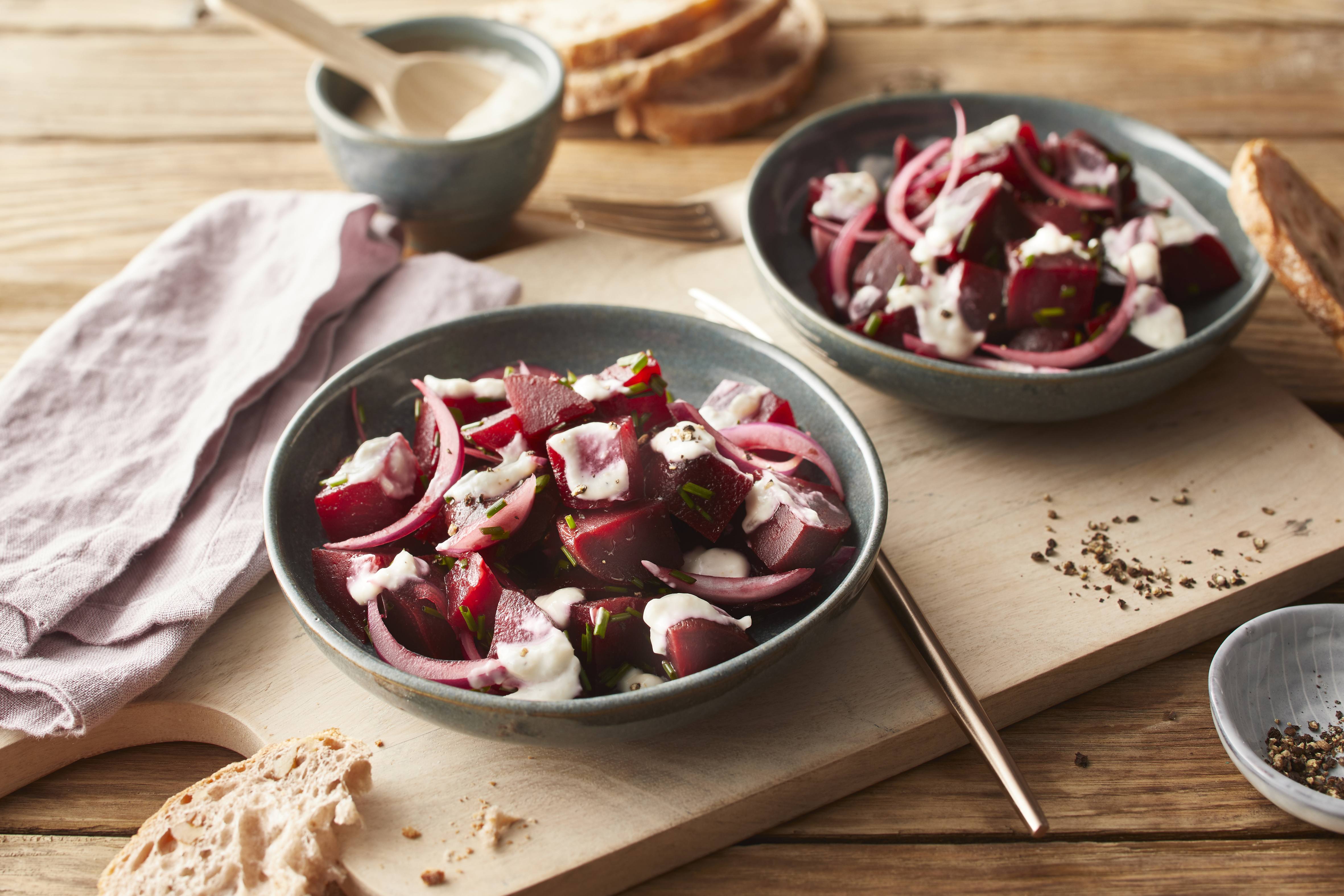 Rote Beete Salat mit Meerrettichcreme