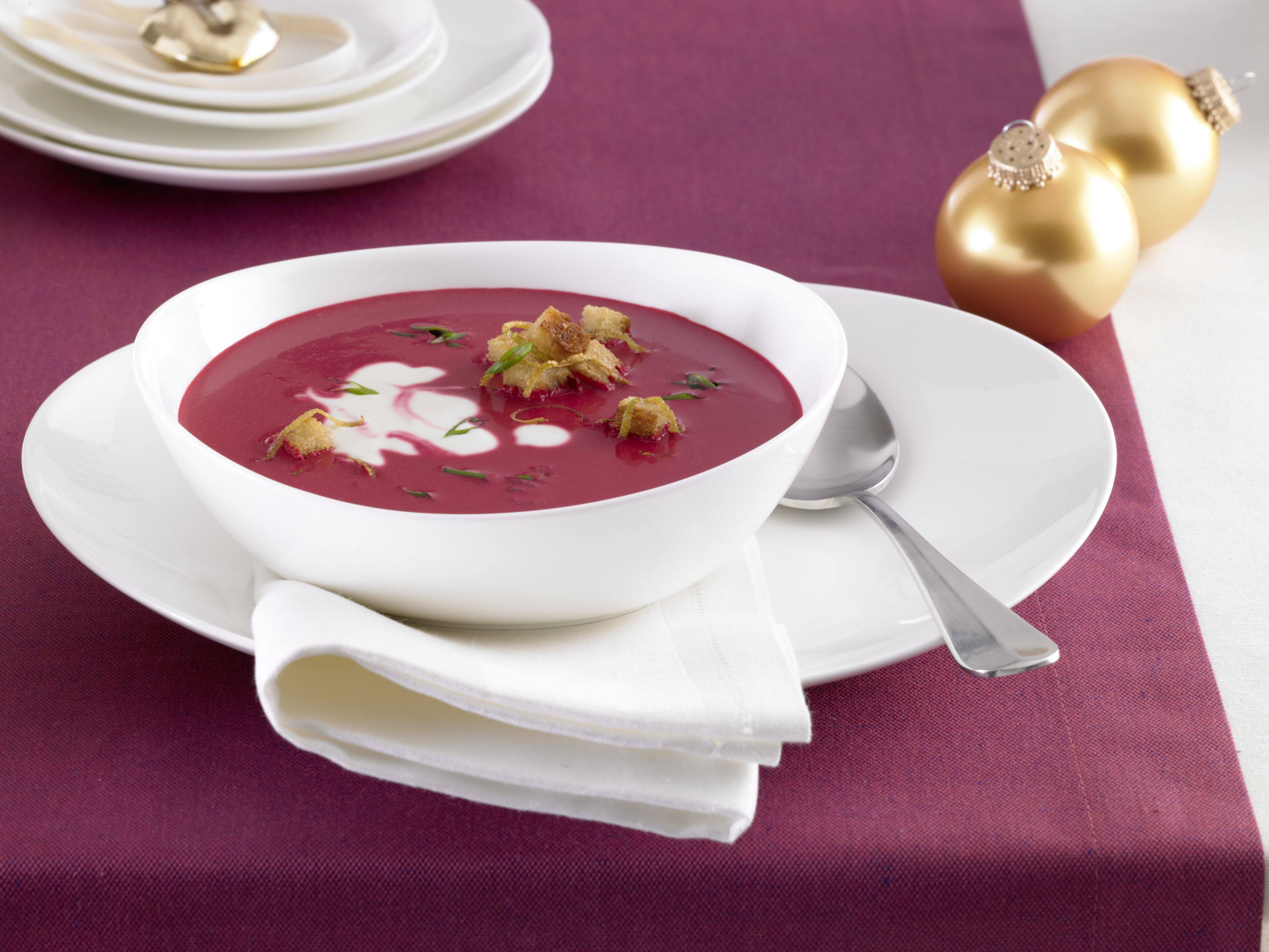 recipe image Rote Rüben-Cremesuppe mit Zitronen-Croutons