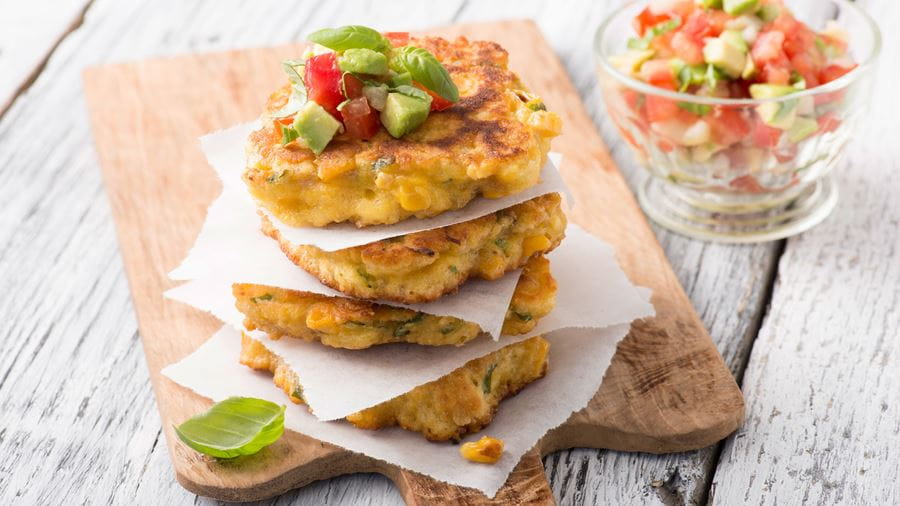 recipe image Gemüselaibchen mit Tomaten-Avocado-Salsa