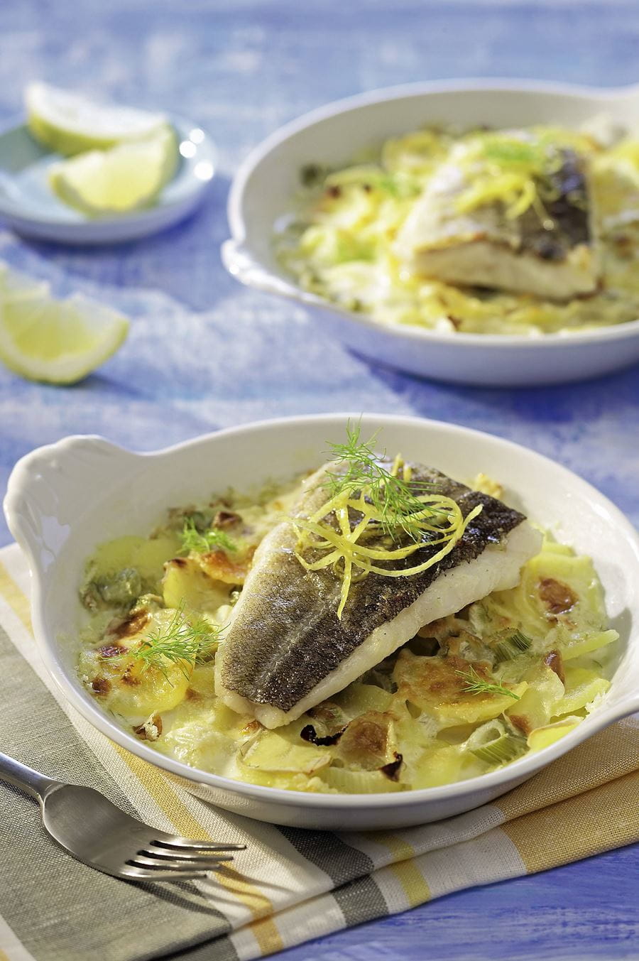 Kabeljau auf Kartoffel-Fenchel-Gratin
