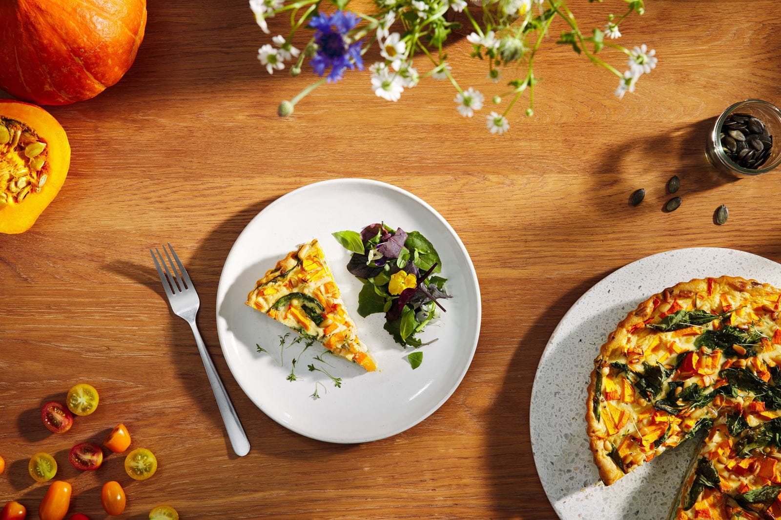 recipe image Kürbis-Spinat-Quiche