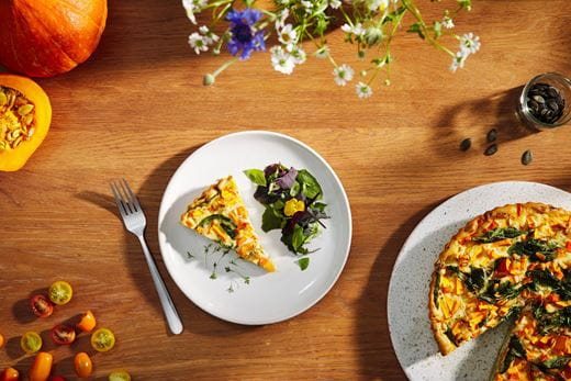 recipe image Kürbis-Spinat-Quiche