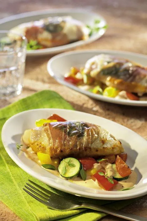 recipe image Gewickeltes Hähnchenbrustfilet