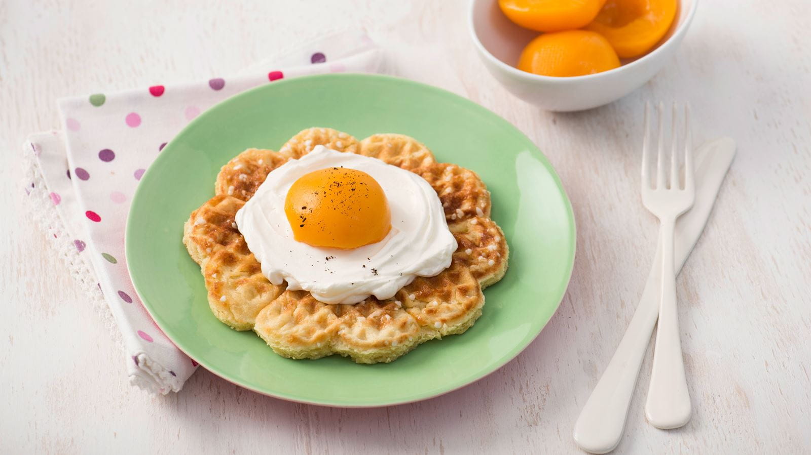 recipe image Süße Waffeln Spiegelei