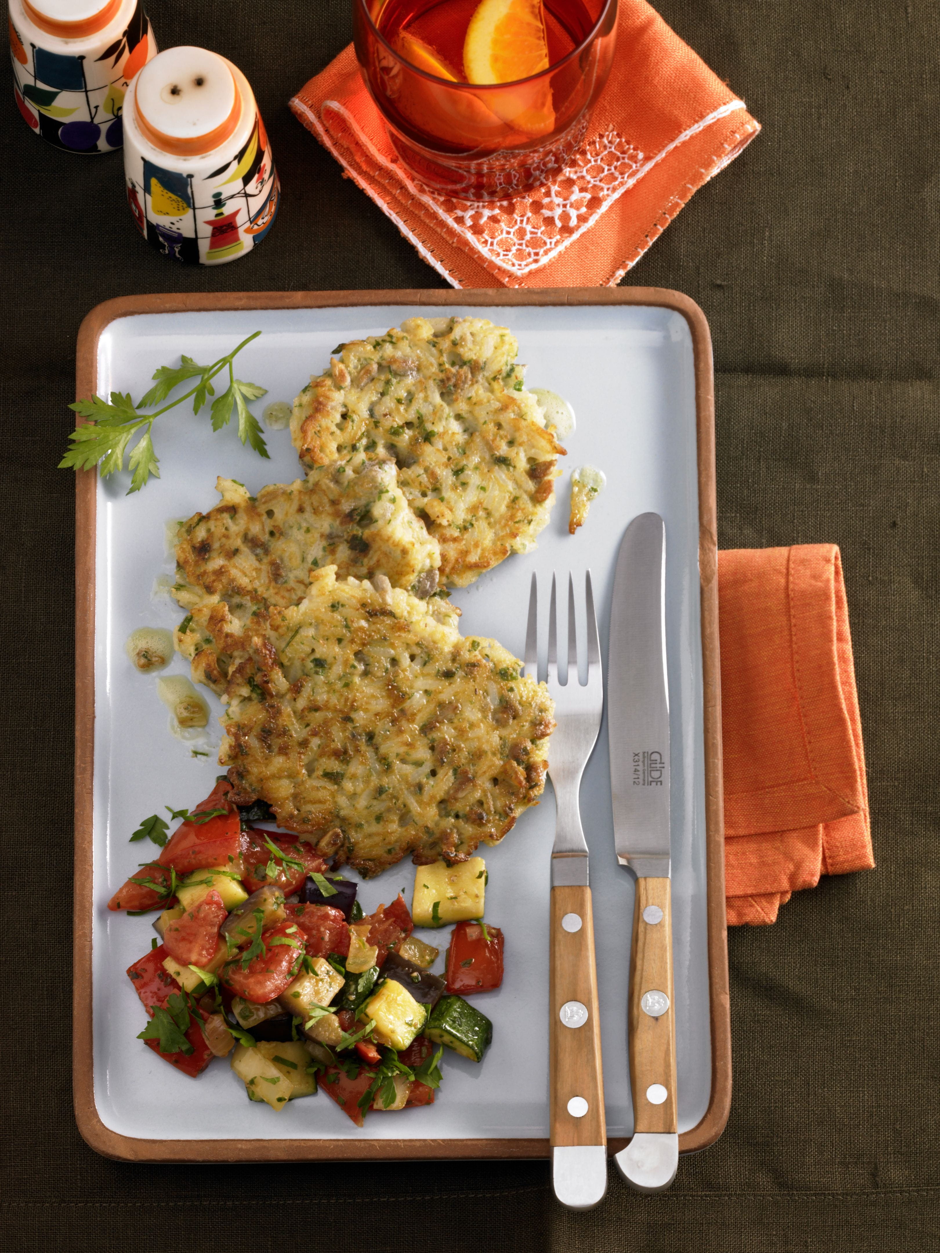 recipe image Reisplätzchen mit Ratatouille
