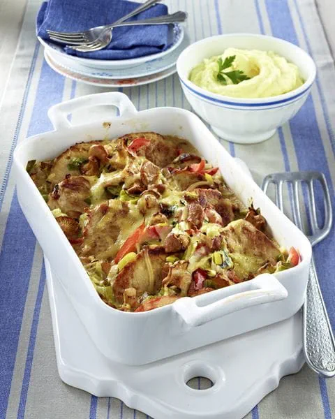 recipe image Ofenschnitzel mit Pfifferlingcreme