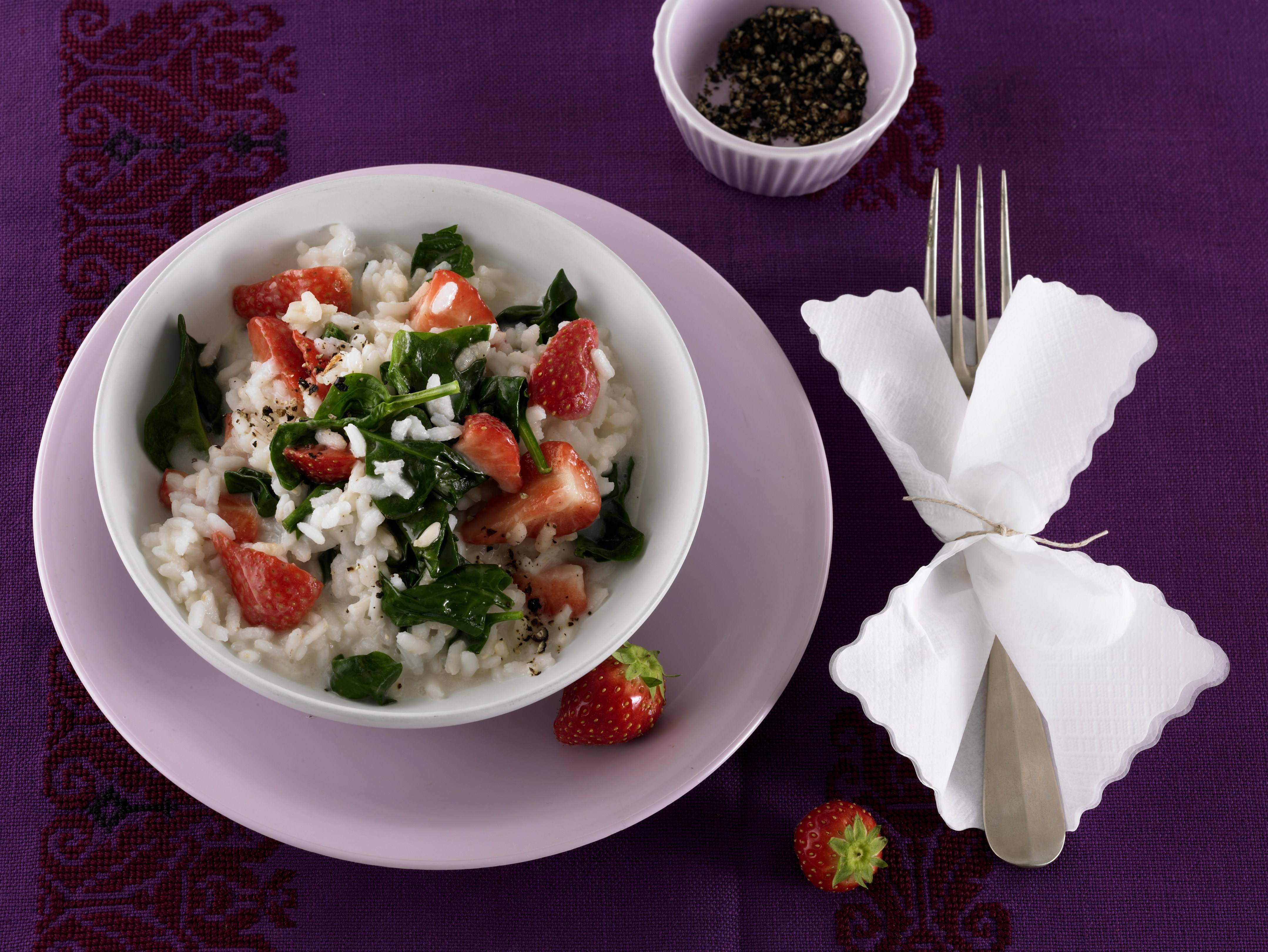 Erdbeer-Spinat-Risotto | Rama Erdbeer-Spinat-Risotto | Rama