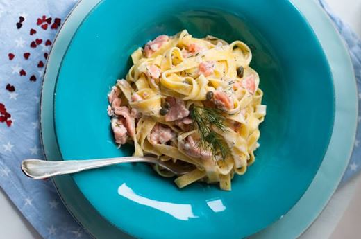 recipe image Tagliatelle mit Räucherlachs