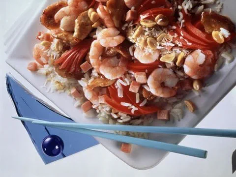 recipe image Reispfanne mit Garnelen