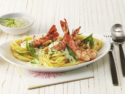 recipe image Nudeln mit Garnelen