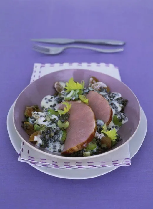 recipe image Kasseler mit cremigen Linsen