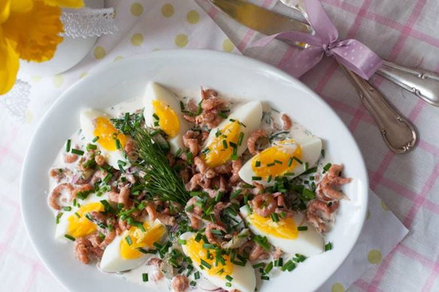 recipe image Eiersalat mit Nordseekrabben