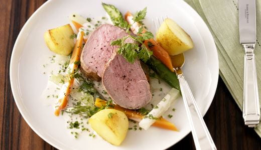 recipe image Kalbsfilet mit buntem Frühlingsgemüse