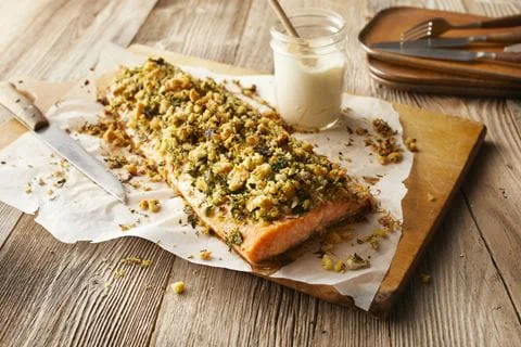recipe image Lachs mit Kräuterkruste