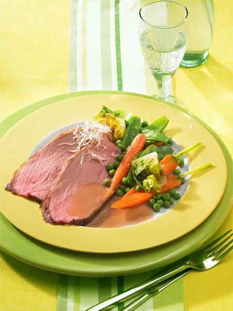 recipe image Kalbstafelspitz mit geschmortem Römersalat