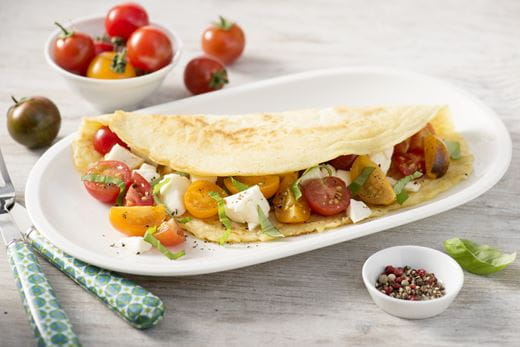 recipe image Gefüllte Pfannkuchen Caprese