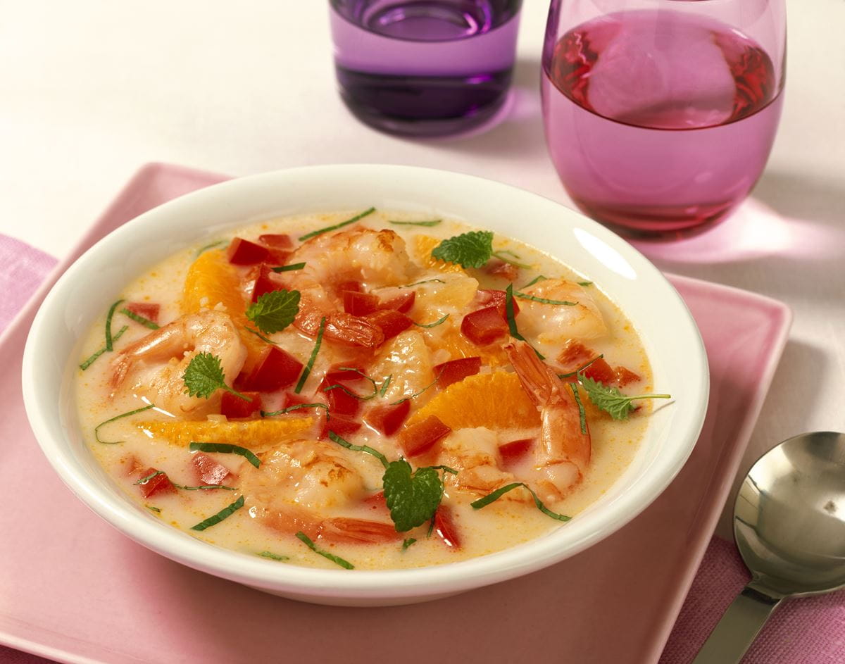 recipe image Zitronensuppe mit Garnelen