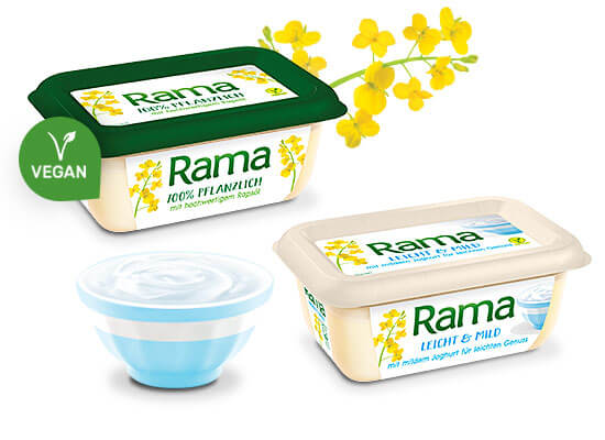 The Story Of Rama 100% pflanzlich ideal zum kochen, backen und streichen. the story of rama