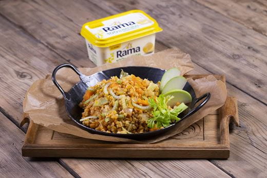 recipe image Almás-zelleres vöröslencse